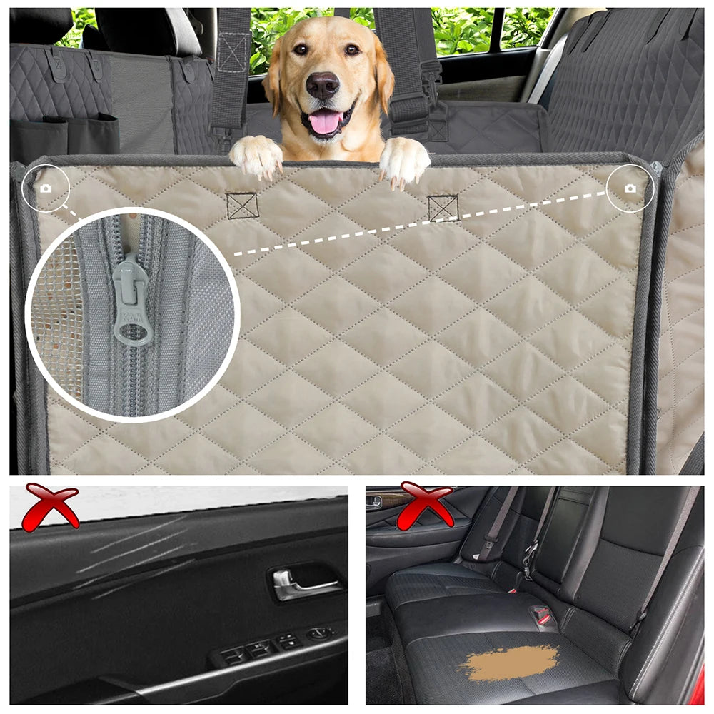 CASPER Dog Car Seat Cover Waterproof Pet Travel Dog Carrier Hammock Car Rear Back Seat Protector Mat Safety Carrier For Dogs