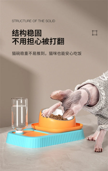 Cat Feeder Slope Anti-Ant Food Bowl For Cat Pet Accessories Dog Bowl Stainless Steel Container For Cats Pet Supplies