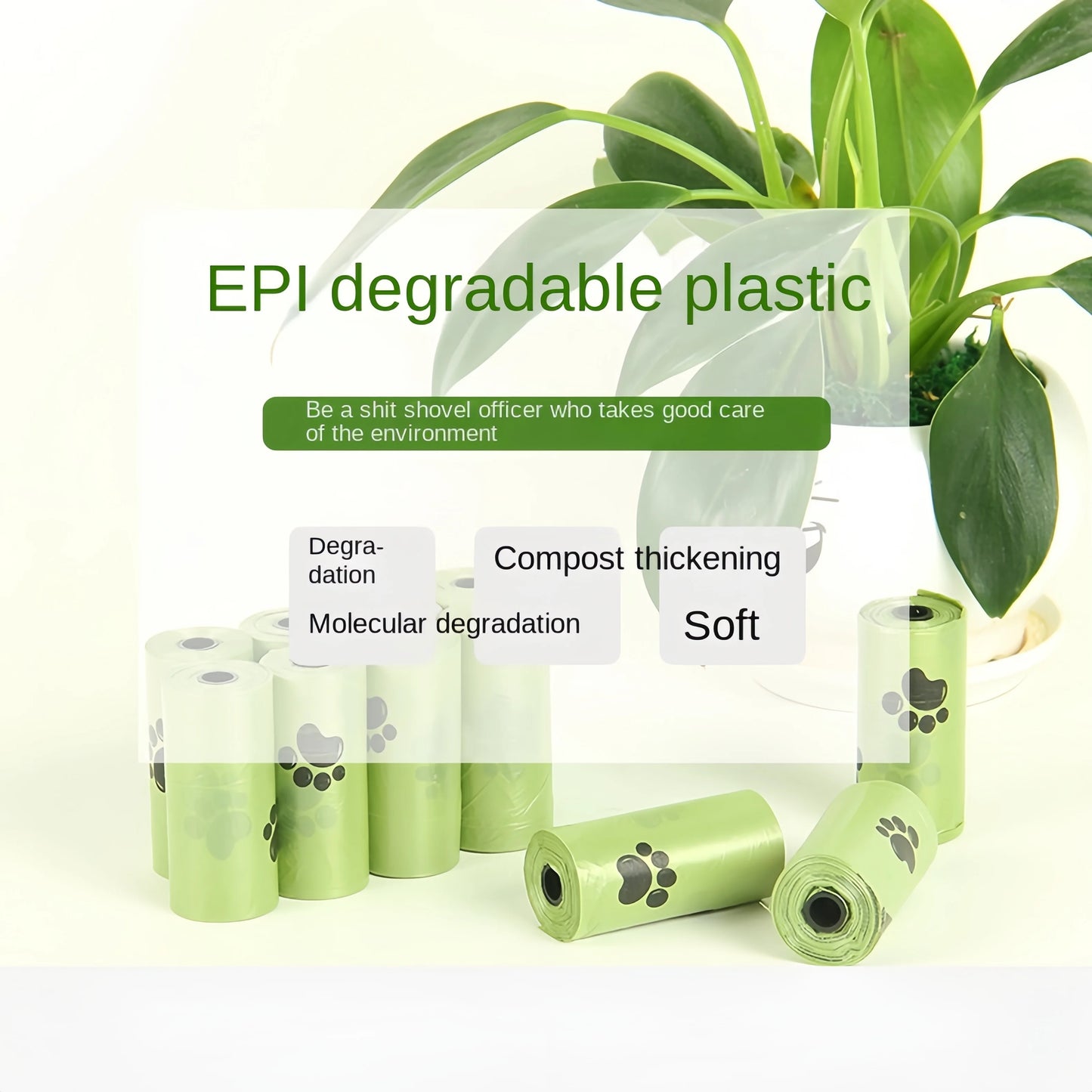 Ntensificatio EPI Biodegradable Pet Garbage Bag Dog Cat Poop Bags Dog Poop Bag Dispenser Dog Cleaning Supplies Dog Pet Supplies