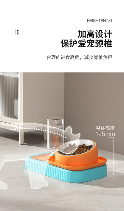 Cat Feeder Slope Anti-Ant Food Bowl For Cat Pet Accessories Dog Bowl Stainless Steel Container For Cats Pet Supplies
