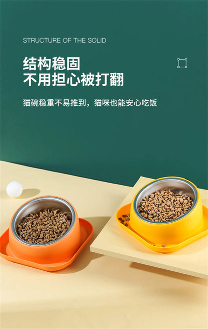 Cat Feeder Slope Anti-Ant Food Bowl For Cat Pet Accessories Dog Bowl Stainless Steel Container For Cats Pet Supplies