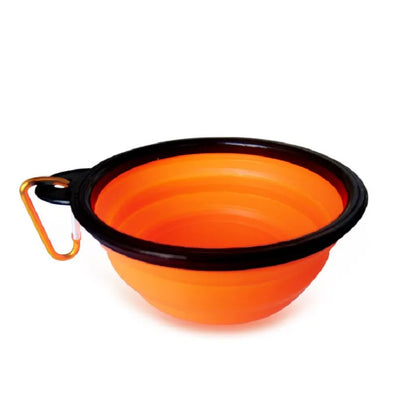 Pet dog cat feeding water folding bowl with buckle pet    outdoor portable utensils universal  equipment 1pcs