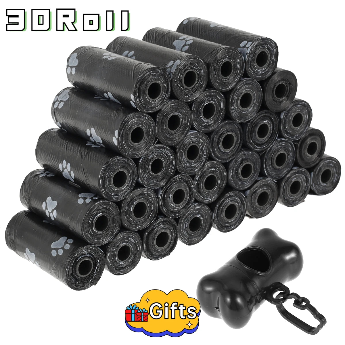 10/30/50Roll Dog Poop Bags Disposable Pet Waste Bags Dog Waste Bags Design Pet Poop Clean Pick Up Bone Bag Dispenser Tools
