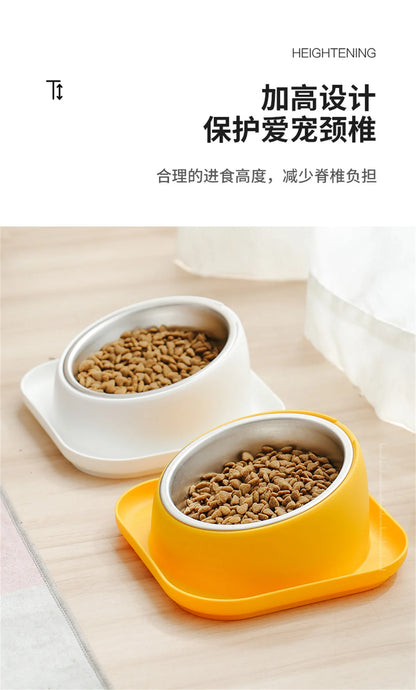 Cat Feeder Slope Anti-Ant Food Bowl For Cat Pet Accessories Dog Bowl Stainless Steel Container For Cats Pet Supplies