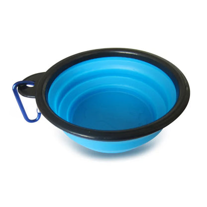 Pet dog cat feeding water folding bowl with buckle pet    outdoor portable utensils universal  equipment 1pcs