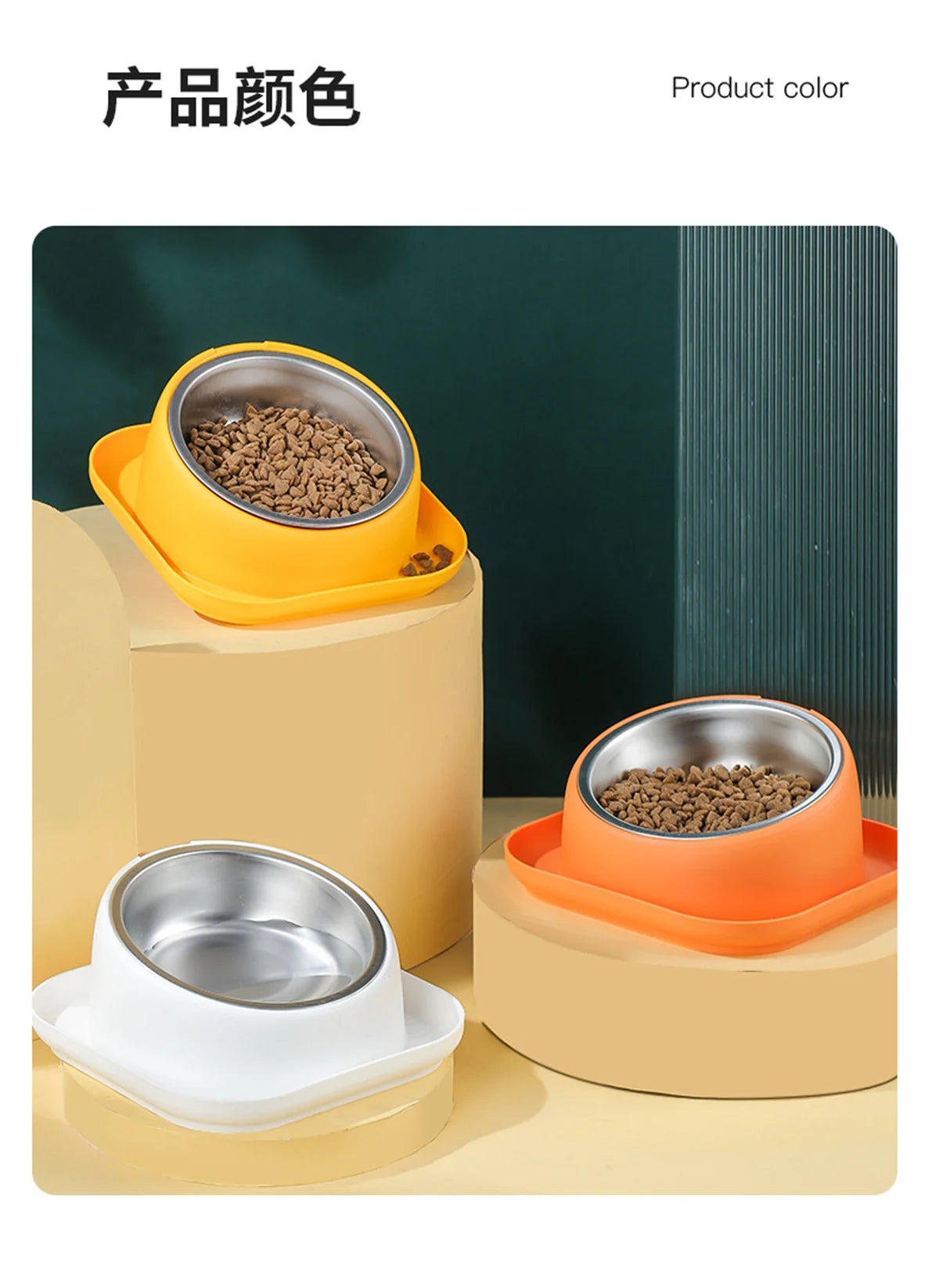 Cat Feeder Slope Anti-Ant Food Bowl For Cat Pet Accessories Dog Bowl Stainless Steel Container For Cats Pet Supplies