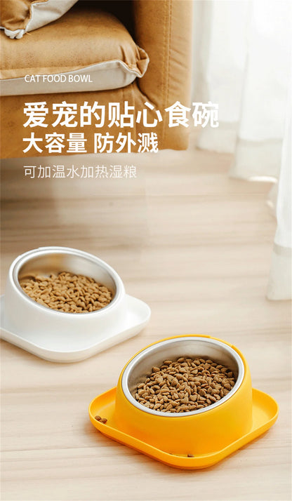 Cat Feeder Slope Anti-Ant Food Bowl For Cat Pet Accessories Dog Bowl Stainless Steel Container For Cats Pet Supplies