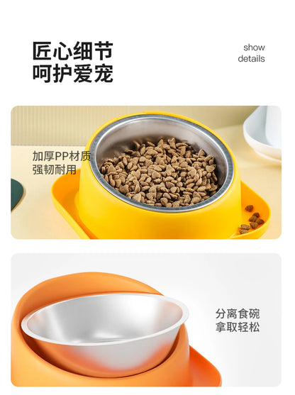 Cat Feeder Slope Anti-Ant Food Bowl For Cat Pet Accessories Dog Bowl Stainless Steel Container For Cats Pet Supplies