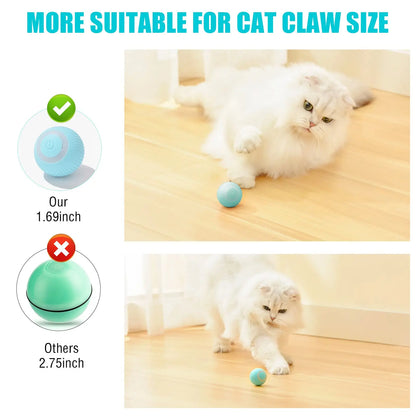Interactive Cat Toys Ball, Automatic 360° Self-Rotating Rolling Ball USB Accessories Cats Pet Exercise Chase Toy Ball for Kitten