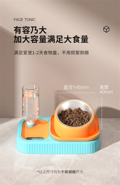 Cat Feeder Slope Anti-Ant Food Bowl For Cat Pet Accessories Dog Bowl Stainless Steel Container For Cats Pet Supplies