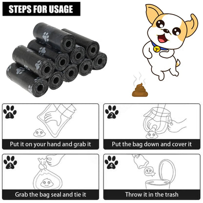10/30/50Roll Dog Poop Bags Disposable Pet Waste Bags Dog Waste Bags Design Pet Poop Clean Pick Up Bone Bag Dispenser Tools